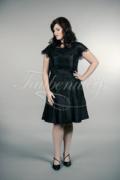 Abendkleid TW0024A - Abendkleid Übergröße Plus XXL Große Größe Taft schwarz kurz 1