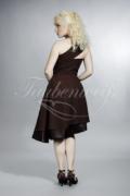 Abendkleid TW0030A - Abendkleid Chiffon schokobraun Pailletten asymmetrisch kurz 3