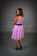Brautjungfernkleid TWBP03 - Tüll Organza Spitze schwarz lila Schlüssellochausschnitt Rundhals 3