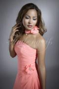 Brautjungfernkleid TWCL01 - Brautjungfernkleid hummer knielang Chiffon Blume 2