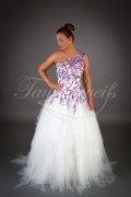 Brautkleid TW0044B - modern A-Linie Tüll Fransen lila Applikationen ein Träger 1