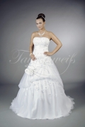 Brautkleid TW0045B - A-Linie Tüll Spitze Blumen Perlen abnehmbare Schleppe 1
