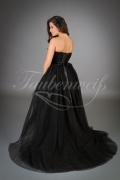 Brautkleid TW0051B - schwarz Vokuhila Tüll Schleppe Rock Punk Gothic 3