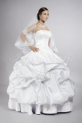 Brautkleid TW0067B - Satin Prinzessinnenstil silberne Stickereien ohne Schleppe 1