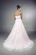 Brautkleid TW0076B - A-Linie rosa Tüll Organza Spitze Perlen Strassband 3