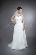 Brautkleid TW0086B - schmale A-Linie Organza silberne Stickerei schlicht 1