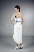 Brautkleid TW0089B - Vokuhila Chiffon Satin farbiges Band mit Bolero 3
