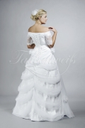 Brautkleid TW0090B - A-Linie Tüll Spitze Drapierung Carmenausschnitt Ärmel 3