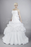 Brautkleid TW0111B - A-Linie Organza Spitze Federn Drapierung 1