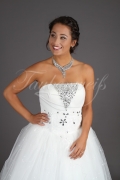 Brautkleid TW0114B - Prinzessin Tüll Glitzer Strass ohne Schleppe 2