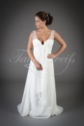 Brautkleid TW0128B - Empire Umstandsbrautkleid Vintage Chiffon Perlen Strandhochzeit 1