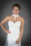 Brautkleid TW0130B - Mermaid Meerjungfrau Spitze Perlen Nackenschleier 2