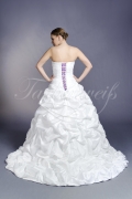 Brautkleid TW0153B - A-Linie lila Taft Spitze Perlen Raffungen Schleppe Schnürung 3