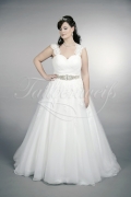 Brautkleid TW0155B - Übergröße Plus XXL Große Größe Tüll Organza Spitze Strass 1