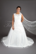 Brautkleid TW0180B - 2 in 1 kurz und lang abnehmbarer Rock Spitze Schleppe 2
