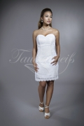 Brautkleid TW0183B - kurz Spitze trägerlos Etui Herzausschnitt Standesamt 1