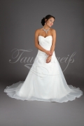 Brautkleid TW0186B - A-Linie Organza Spitze Perlen Schleppe Schnürung 1