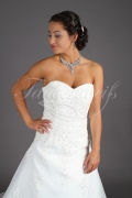 Brautkleid TW0186B - A-Linie Organza Spitze Perlen Schleppe Schnürung 2