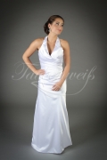 Brautkleid TW0201B - schlicht Trompete Neckholder Satin ohne Schleppe Standesamt 1