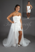 Brautkleid TW0204B - Vokuhila Tüll Spitze Standesamt abnehmbarer Rock 1