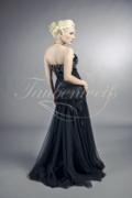 Abendkleid TW0003A - Abendkleid schwarz silber Spitze Tüll Pailletten 3