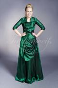 Abendkleid TW0020A - Abendkleid Taft dunkelgrün 3/4-Arm Brautmutter 1