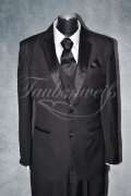 Anzug TW0002AN - Bräutigam schwarz 2reihig Mischgewebe Wolle Polyester 1