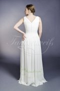 Brautkleid TW0006B - A-Linie Chiffon Strandhochzeit lindgrün Perlen ohne Schleppe 3
