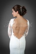 Brautkleid TW0022B - Meerjungfrau Chiffon Spitze Langarm sexy tiefer Rücken Schleppe 2