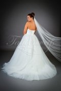 Brautkleid TW0023B - Prinzessinnenstil Organza Spitze Perlen Pailletten Schleppe 3