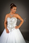 Brautkleid TW0034B - Prinzessin Strass Glitzer Tüll Spitze Schleppe voluminös 2