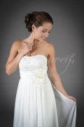 Brautkleid TW0066B - Empire Umstandsbrautkleid Chiffon Spitze Strandhochzeit 2