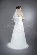 Brautkleid TW0086B - schmale A-Linie Organza silberne Stickerei schlicht 3