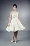 Brautkleid TW0095B - kurz Chiffon Spitze Perlen 50er Jahre Standesamt 1