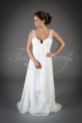 Brautkleid TW0128B - Empire Umstandsbrautkleid Vintage Chiffon Perlen Strandhochzeit 1
