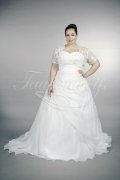 Brautkleid TW0167B - Übergröße Plus XXL Große Größe A-Linie Organza Spitze Bolero 1