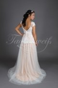 Brautkleid TW0195B - Boho Stretch weiche Spitze nude ivory tiefer Rücken 4