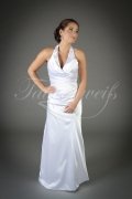 Brautkleid TW0201B - schlicht Trompete Neckholder Satin ohne Schleppe Standesamt 1
