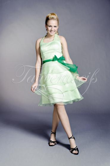 Abendkleid TW0006A - Abendkleid grün kurz Organza Neckholder schlicht