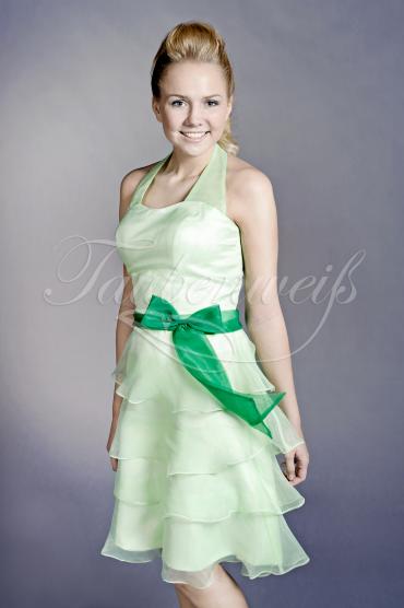 Abendkleid TW0006A - Abendkleid grün kurz Organza Neckholder schlicht 2