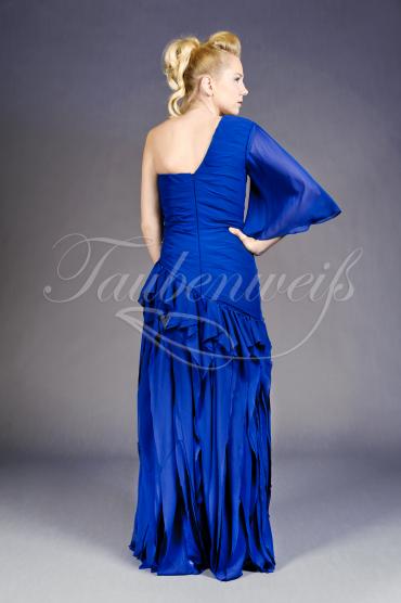 Abendkleid TW0016A - Abendkleid lang royalblau ein Ärmel Strass 3