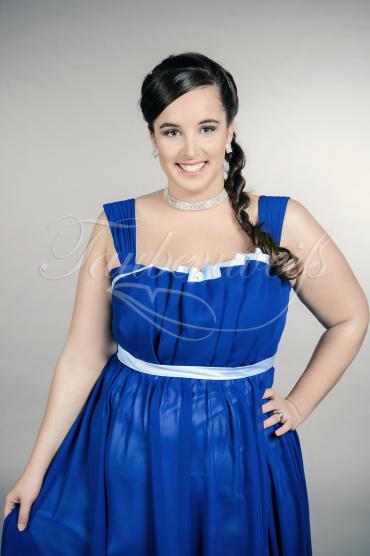 Abendkleid TW0023A - Abendkleid Übergröße Plus XXL Große Größe Chiffon kurz dunkelblau Träger 2