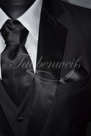 Anzug TW0002AN - Bräutigam schwarz 2reihig Mischgewebe Wolle Polyester 3