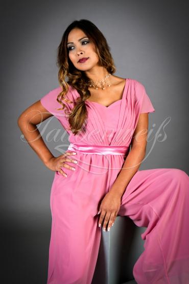 Brautjungfernkleid TWSP01 - Brautjungfernkleid Jumpsuit Hosenanzug Chiffon Schnürung Kurzarm 2