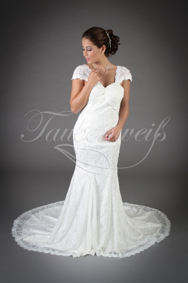 Brautkleid TW0081B - Meerjungfrau Spitze Perlen Schleife tiefer Rücken sexy Boho