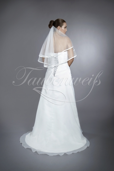 Brautkleid TW0086B - schmale A-Linie Organza silberne Stickerei schlicht 3