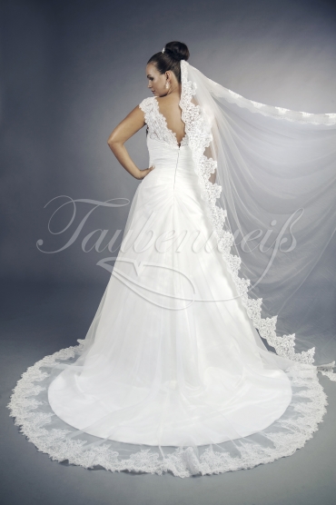 Brautkleid TW0092B - A-Linie Organza Spitze Perlen Cap-Träger dezent schlicht 3