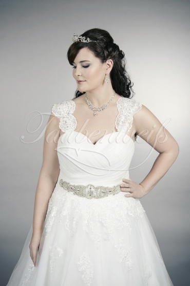 Brautkleid TW0155B - Übergröße Plus XXL Große Größe Tüll Organza Spitze Strass 2