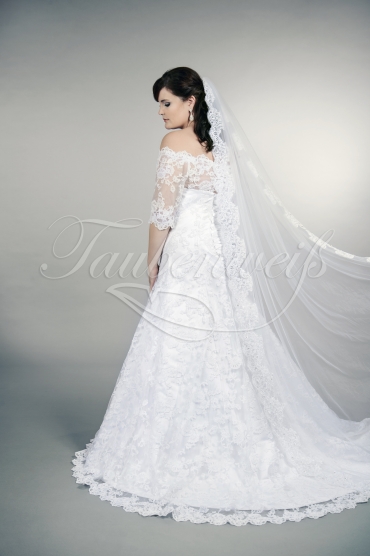 Brautkleid TW0160B - Übergröße Plus XXL Große Größe Spitze 3/4 Arm Carmenausschnitt 3