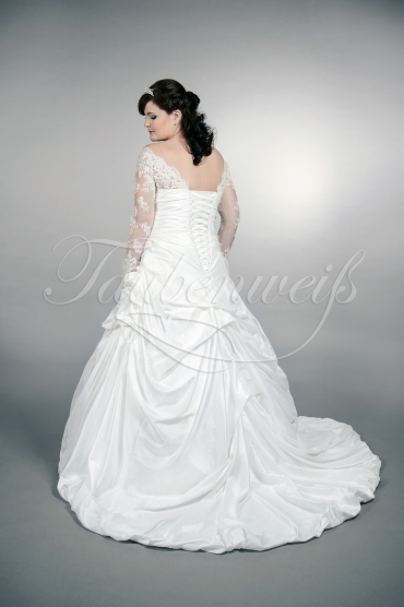 Brautkleid TW0163B - Übergröße Plus XXL Große Größe A-Linie Taft Spitze 3